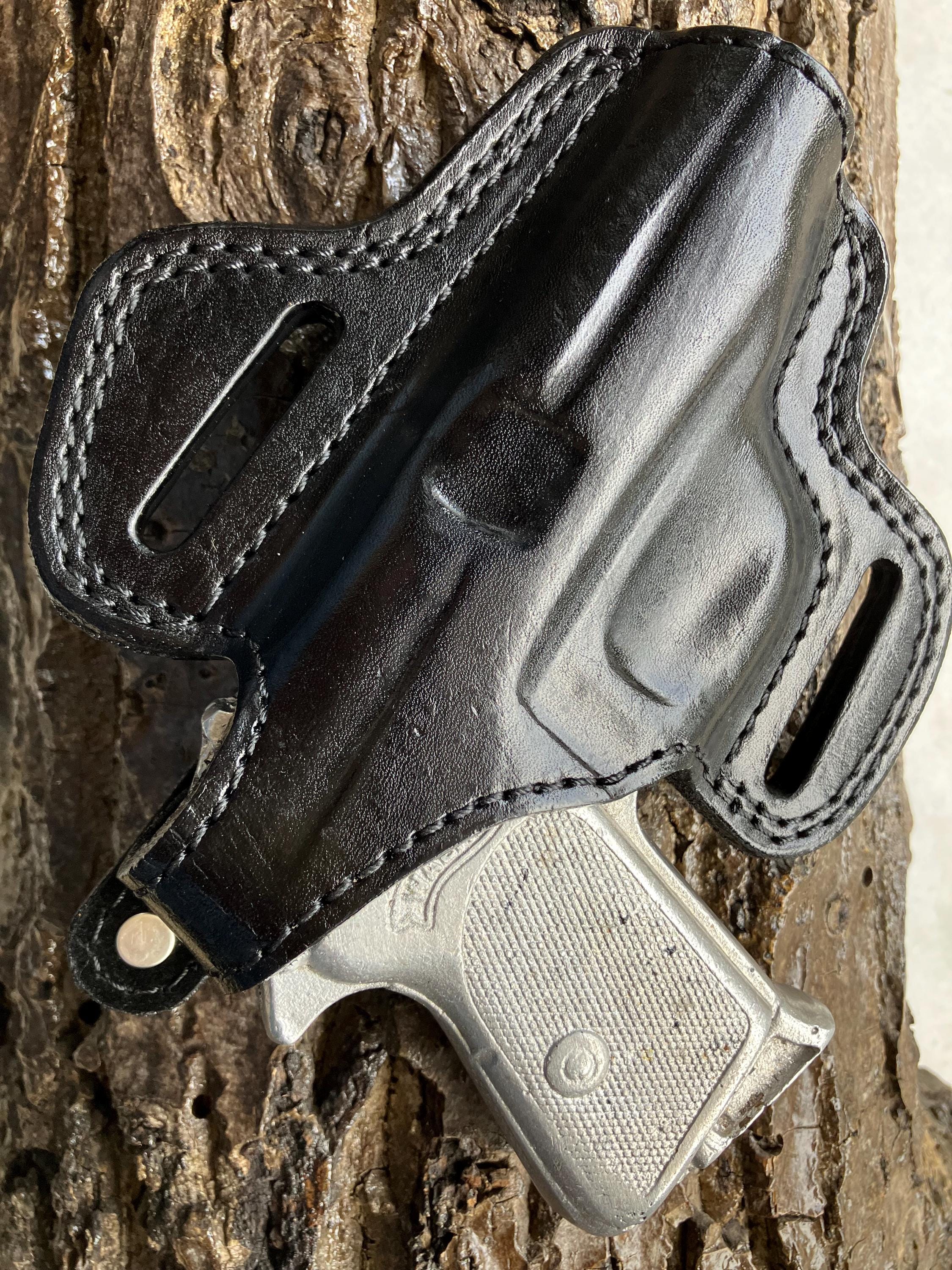 Walther pp ppk-s ppk-l 用レザー製サムブレイク式OWBホルスター（右