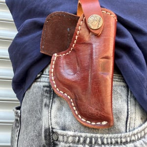 Handgemaakte leren riemzak voor Colt Junior vestzak 25ACP