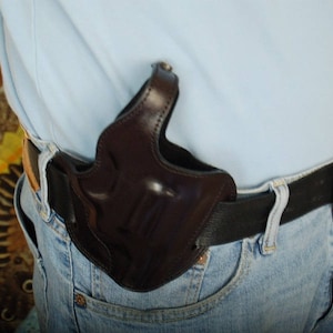 Leather Belt owb Holster For Taurus 605 357 Magnum Snub Nose  (R.H)
