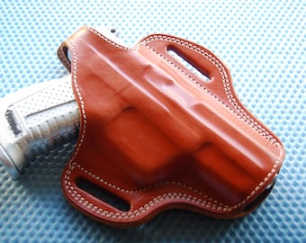 Leren OWB-holster: Glock-modellen 17, 19, 21, 22, 42, 43 (rechtshandig)