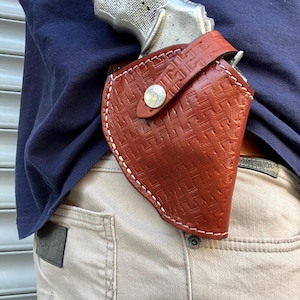 Custom Made Leather Basket Weave Belt Holster: Taurus 856, .38 Special