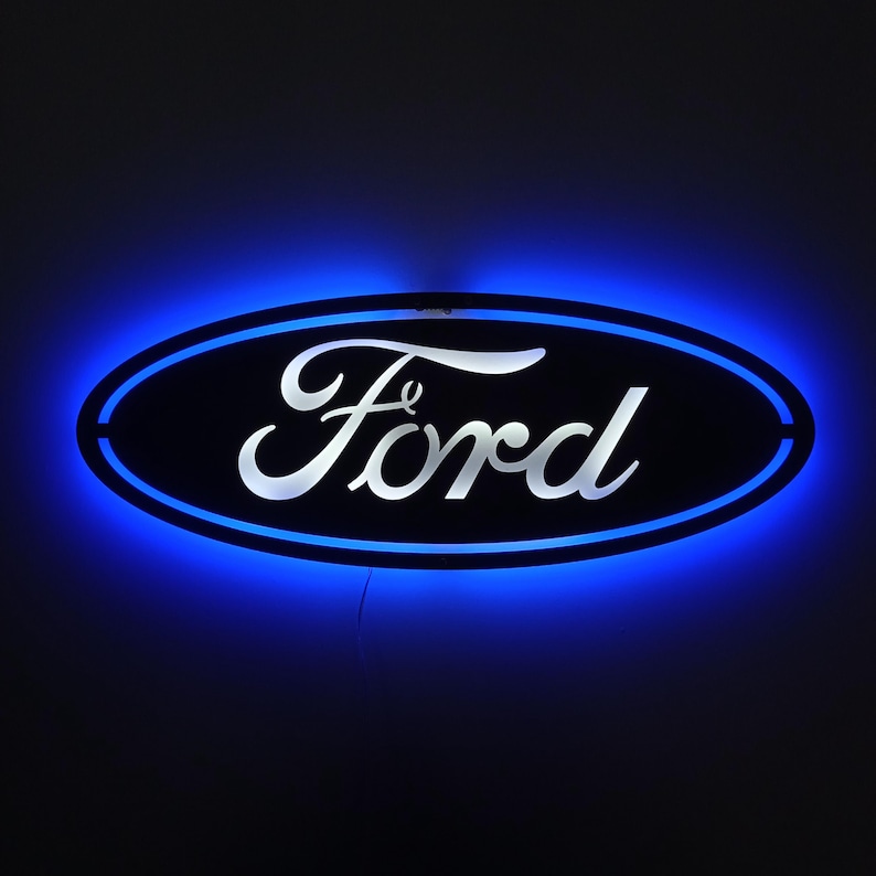 LED Ford Logo Metal Sign, Garage Decor, Car Lover Gift - Etsy