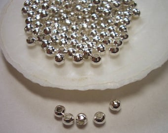 3 mm Versilberte Spacer Beads: Glänzende Metallperlen