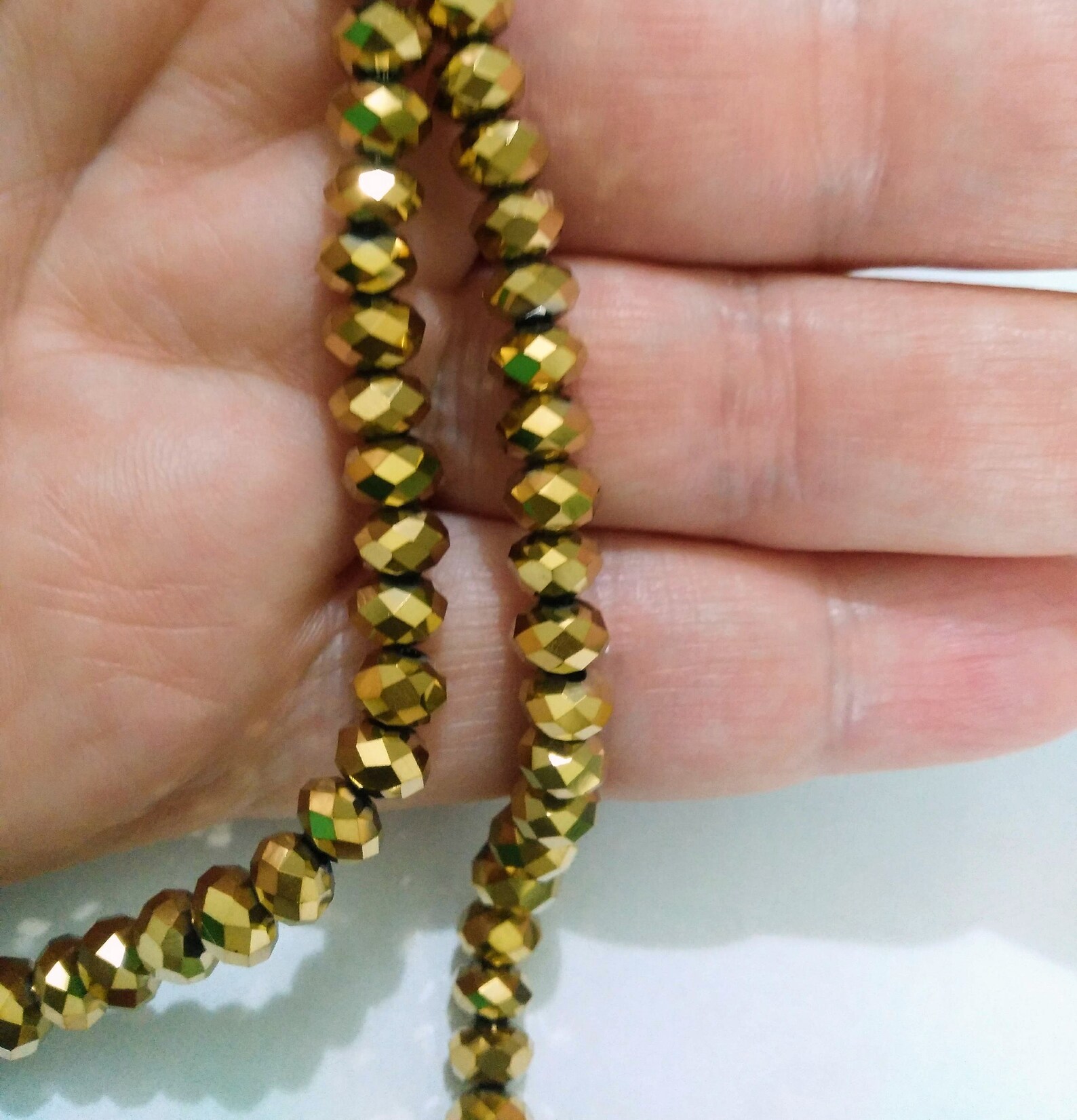 6mm crystal beads round metallic gold faceted golden Etsy
