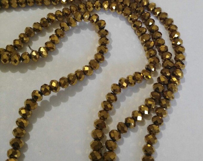 Lot De 50 Perles Rondes à Facettes Preciosa - 6x4 Mm - Pour Création De Bijoux