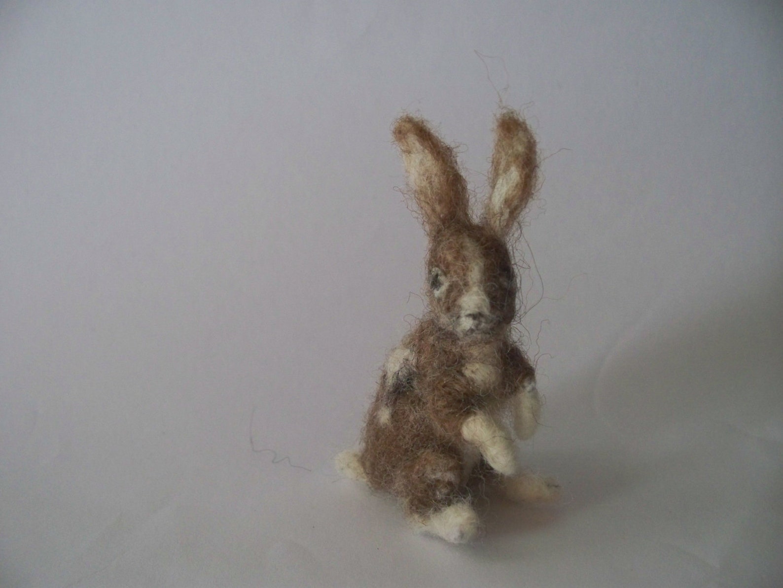 Small Brown and White Wool Felt Bunny Felted Rabbit - Etsy