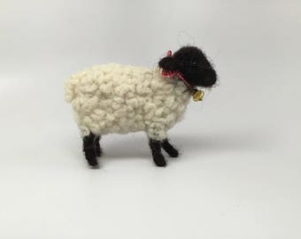 Black and white sheep needle felted sheep