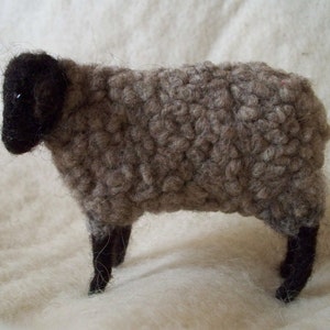 Grey Sheep Wool Needle Felted