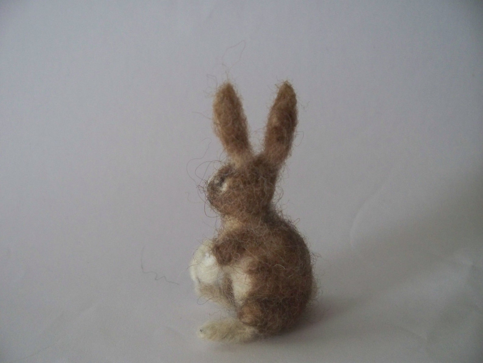 Small Brown and White Wool Felt Bunny Felted Rabbit - Etsy
