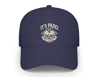 Padelmütze, Padel-Cap, flache Baseballkappe für Padelspieler, lässige Dad-Cap, verstellbare Kappe aus Baumwoll-Twill