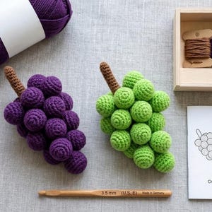 Realistic Crochet Grapes Pattern | Amigurumi Fruit Play Food Tutorial (PDF Download)