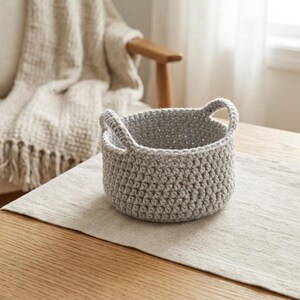 Beginner Crochet Basket Pattern | Modern Minimalist Storage (PDF Download)