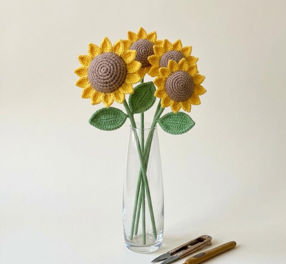 Crochet Sunflower Pattern PDF | Easy Amigurumi Flower Pattern | DIY ...