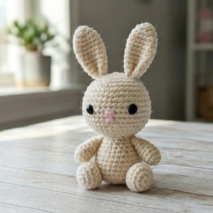 Mini Bunny Crochet Pattern, Beginner Amigurumi Plushie PDF, Easy Stuffed Animal Tutorial