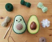 Cute Avocado Crochet Pattern PDF | Amigurumi Avocado Plush | Beginner Friendly Crochet Pattern | Instant Download Toy Pattern
