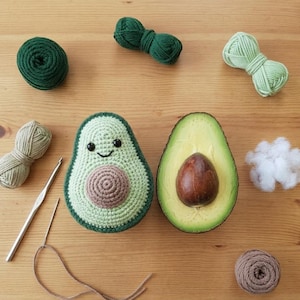 Cute Avocado Crochet Pattern PDF | Amigurumi Avocado Plush | Beginner Friendly Crochet Pattern | Instant Download Toy Pattern