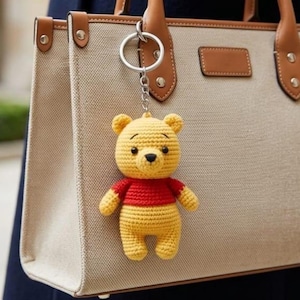 Winnie the Pooh Crochet Pattern | Amigurumi Bear Keychain PDF (Digital Download)