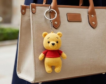 Winnie the Pooh Crochet Pattern | Amigurumi Bear Keychain PDF (Digital Download)