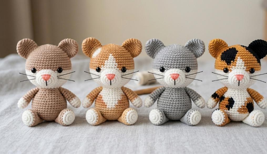 Mini Kitten Crochet Pattern for a Small Desk Pet