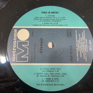 Righteous Brothers This Is New! Vinyl LP Metronome MLP 15 216 Stereo Germany VG image 3