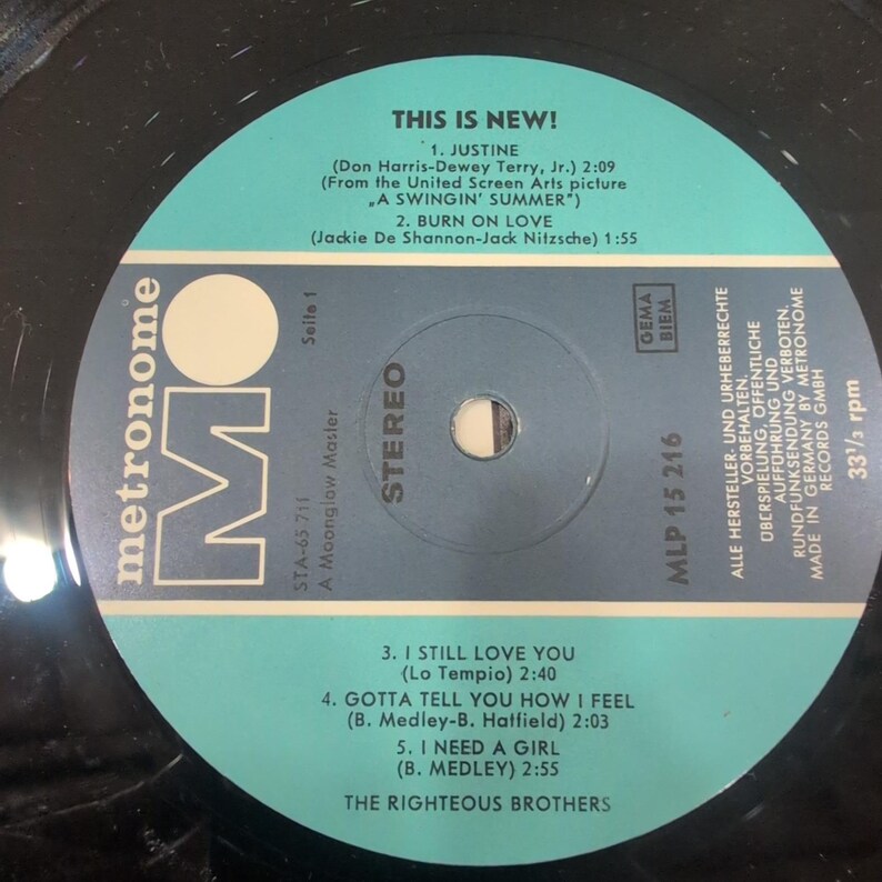 Righteous Brothers This Is New! Vinyl LP Metronome MLP 15 216 Stereo Germany VG image 3