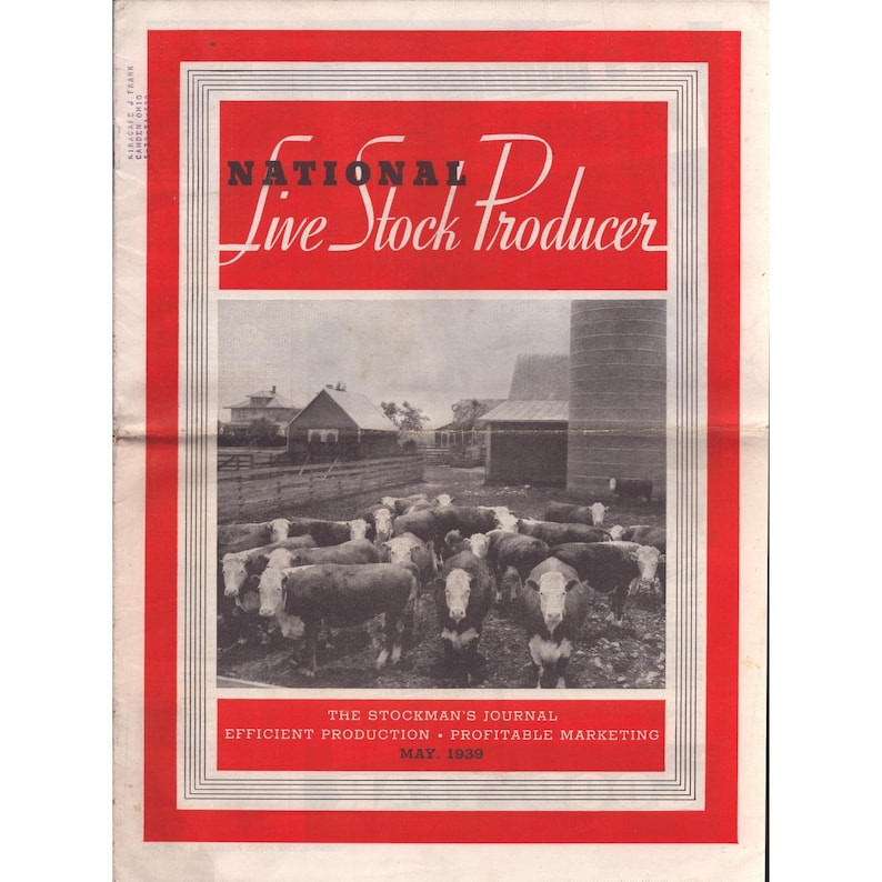 Revista Vintage National Live Stock Producer, mayo de 1939, anuncio de camión Ford V-8 VG- imagen 1