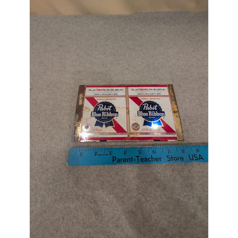 Vintage Pabst Blue Ribbon PBR Uncut Metal Beer Can Label Sheet Milwaukee WI image 3