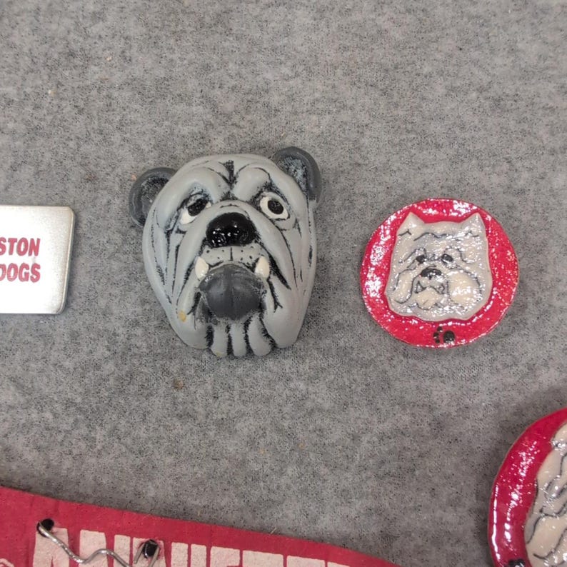 Anniston Bulldogs Mascot Memorabilia Set Keychain Pennant Pin Lapel Pins Lot image 4