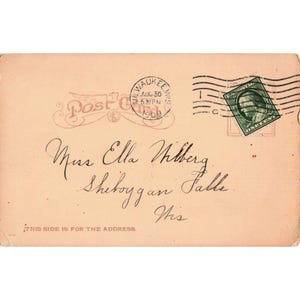 Carte postale vintage de 1909, Milwaukee, Wisconsin, Frank Martini Confectionery Cafe, E Water St. image 2