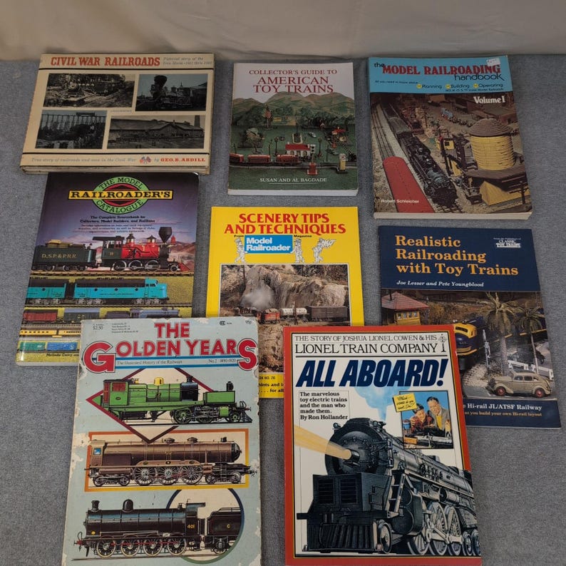 Lot of 8 Model Railroad & Toy Train Books Lionel Civil War Scenery Guides image 1
