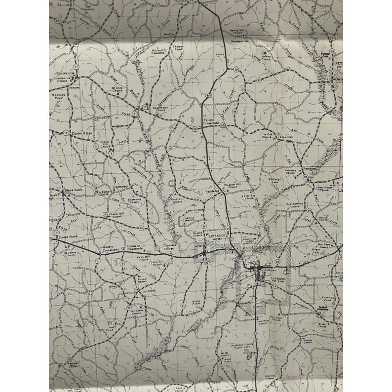 VTG 1980 General Highway Map Crenshaw County Alabama 28" x 18" Luverne Brantley image 4