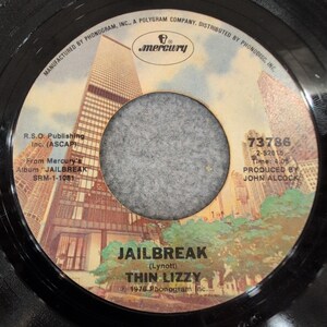 Thin Lizzy The Boys Are Back In Town Jailbreak 7" Vinyl 45 RPM Mercury 73786 '76 bild 2