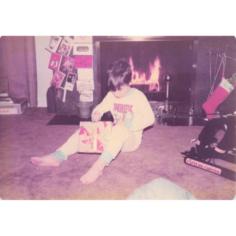 Vintage 1970s Christmas Family Home Photos Lot of 16 Fireplace Tree Toys image 14