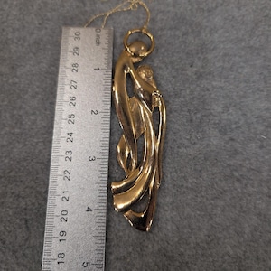 Wallace Silversmiths Mary Baby Jesus Sculpture Ornament 24 Karat Gold Finish image 3