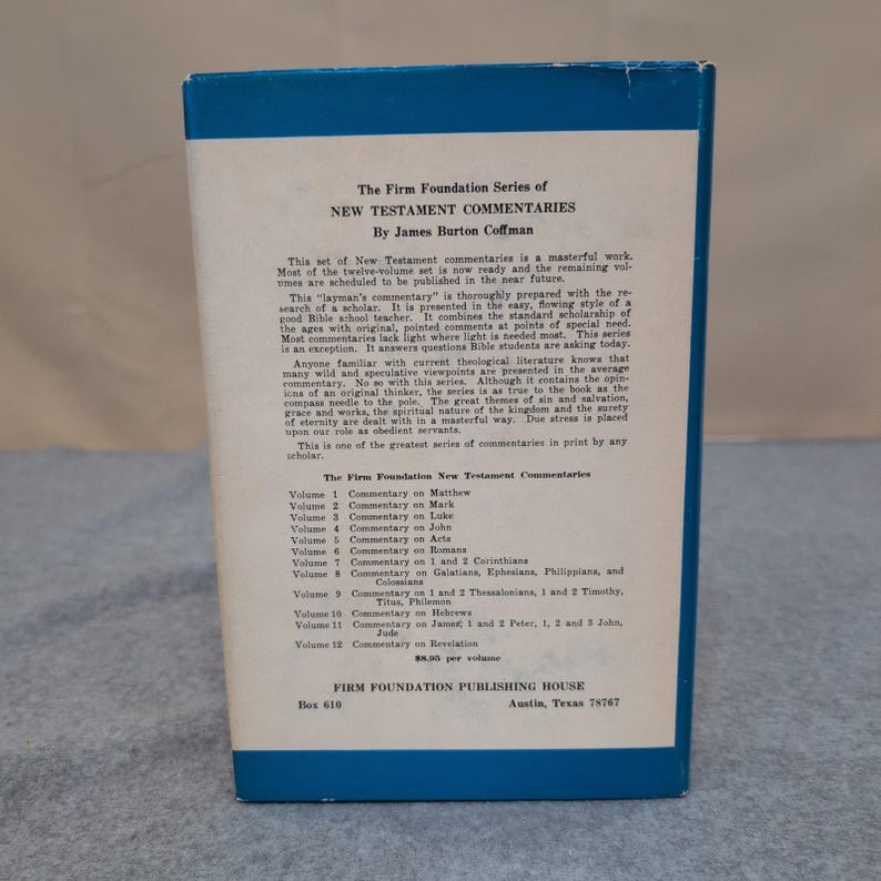 Commentary on 1 and 2 Corinthians James Burton Coffman Signed First Edition 1977 image 3