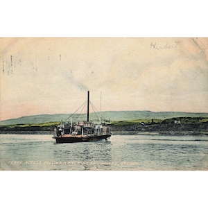 Vintage 1911 Columbia River Ferry Postcard The Dalles Oregon Sprouse & Son Litho image 1