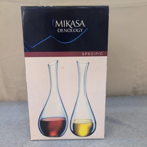 Mikasa Oenology Specific Carafe Set of 2 Wine Decanter Glass D2197 New In Box image 8