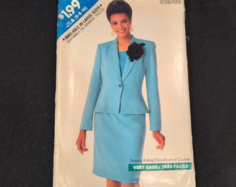 See & Sew Butterick 3088 Misses Jacket Skirt Top Pattern Size 6 8 10 Very Easy