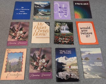 Lot of 12 Vintage Christian Bible Tracts Gospel Pamphlets Religious Ephemera