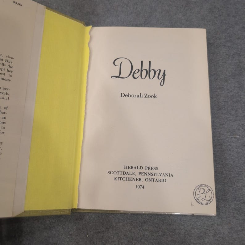 Debby by Deborah Zook 1974 Hardcover Herald Press Autobiography Blindness Memoir image 3