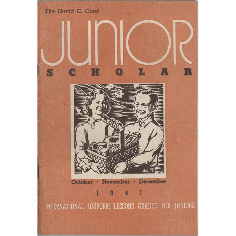 1941 David C Cook Junior Scholar International Uniform Lessons Livret religieux image 1