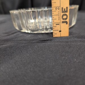 Vintage Clear Pressed Glass Ribbed Bowl Geometric Sunburst Base Candy Dish image 5