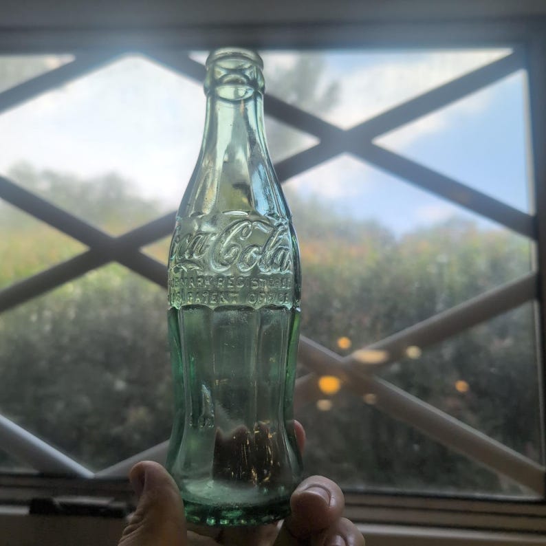 Vintage Coca-Cola Meridian Miss 1958 Hobbleskirt Green Glass Coke Bottle 6oz image 1