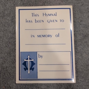 Lot of 50 Blank Vintage Abingdon Hymnal Bookplates Memorial In Memory Of image 1