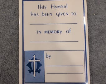 Lot of 50 Blank Vintage Abingdon Hymnal Bookplates Memorial In Memory Of