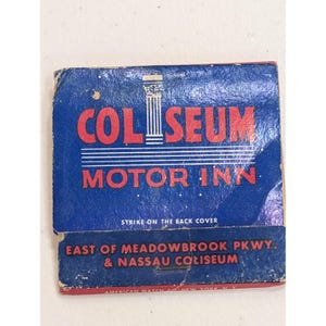 Vintage Coliseum Motor Inn Matchbook Nassau Coliseum NY Advertising image 1