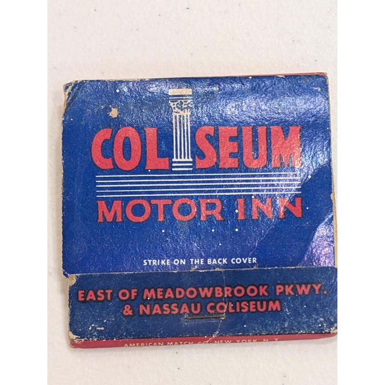 Vintage Coliseum Motor Inn Matchbook Nassau Coliseum NY Advertising image 1