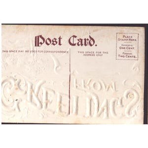 Vintage Greetings from Cortland NY Embossed Postcard Glitter Jeweled New York image 2