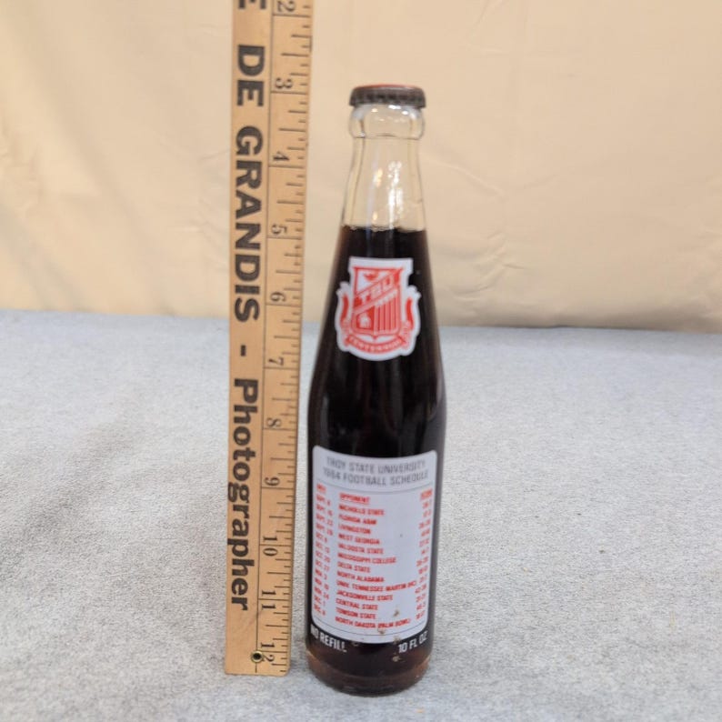 1984 Troy State University Trojans NCAA Football National Champion Coke Bottle image 4