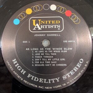 Johnny Darrell - As Long As The Winds Blow - LP de Vinil - United Artists UAS 6490 - Estéreo imagem 3